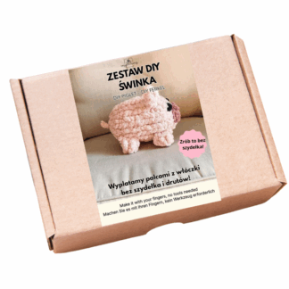 DIY zestaw: Pleciona świnka – stwórz uroczą maskotkę palcami!