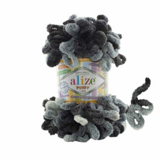 Alize Puffy Color 6532 włóczka bez drutów na koc bez narzędzi