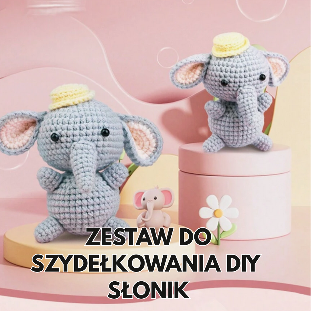 Zestaw do szydełkowania DIY - Słonik - obrazek 2