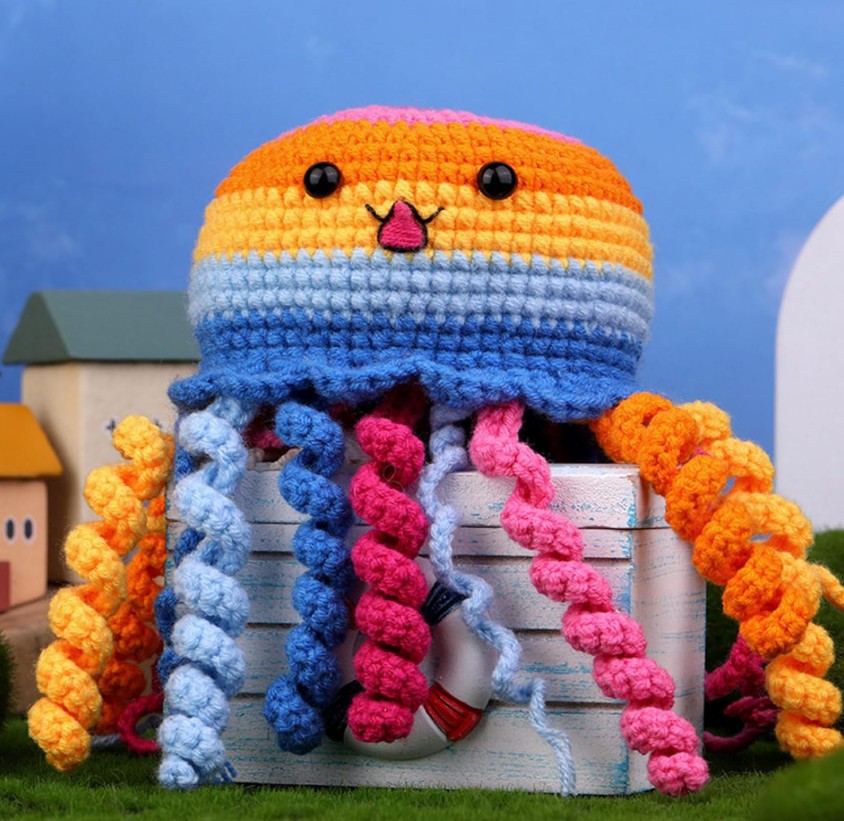 Zestaw do szydełkowania DIY - Kolorowe Meduzy - obrazek 6