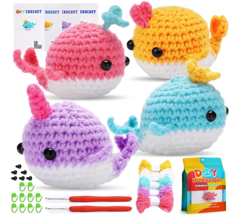 Zestaw do szydełkowania DIY -  rodzina wielorybków - obrazek 2