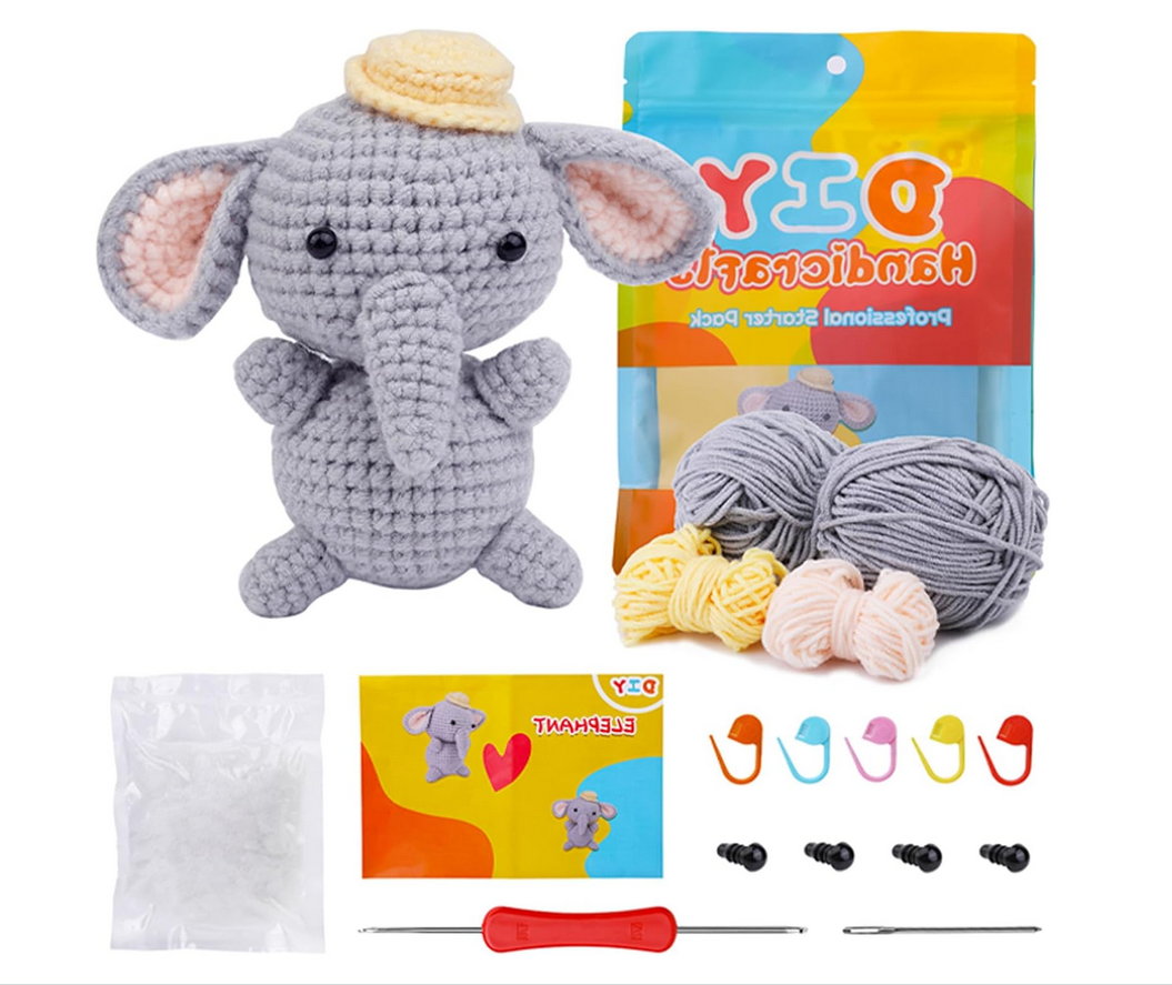 Zestaw do szydełkowania DIY - Słonik - obrazek 5