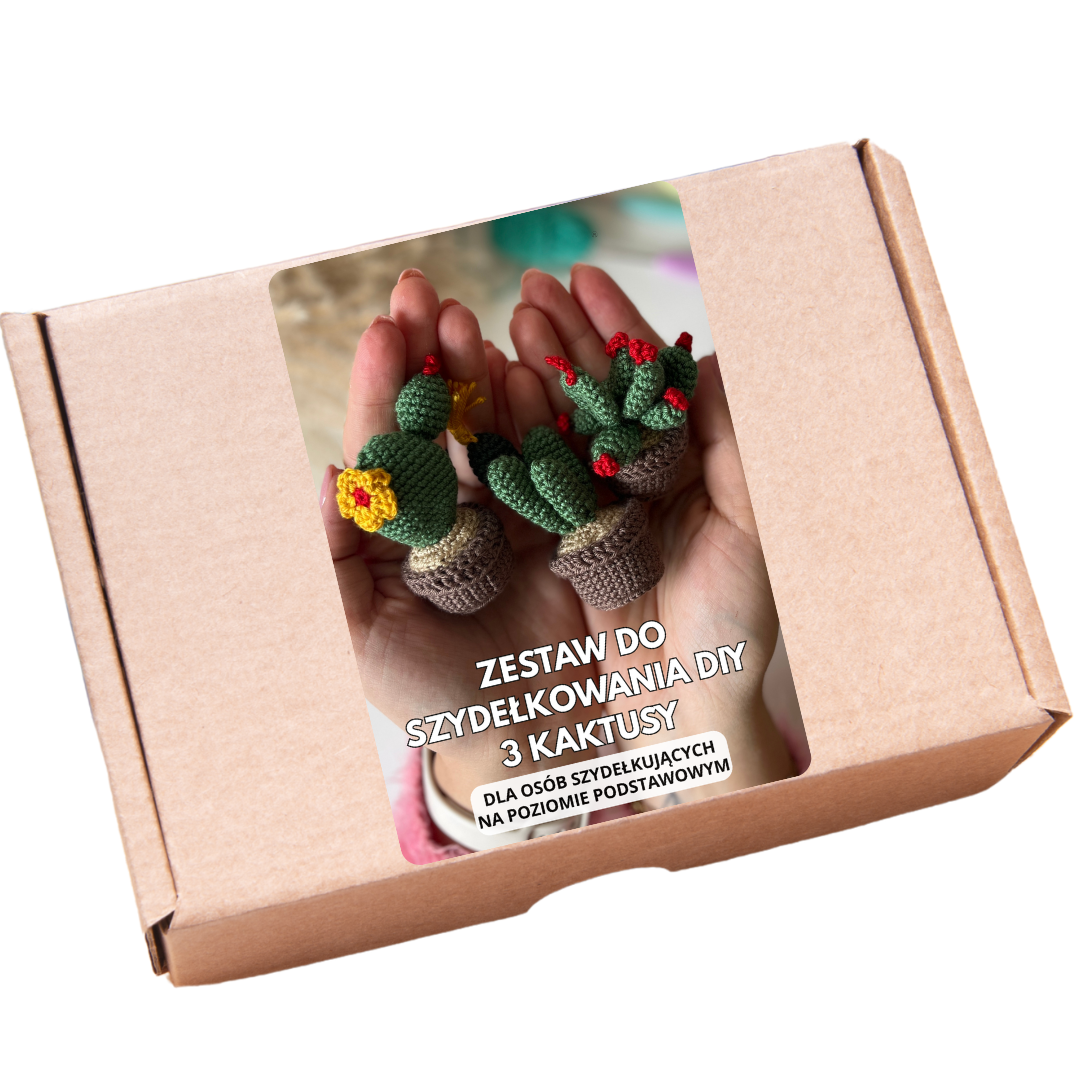 Zestaw do szydełkowania DIY - Mini Kaktusy (3 szt.)