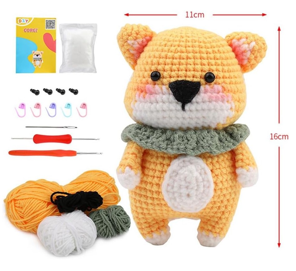 Zestaw do szydełkowania DIY - Piesek Corgi - obrazek 4