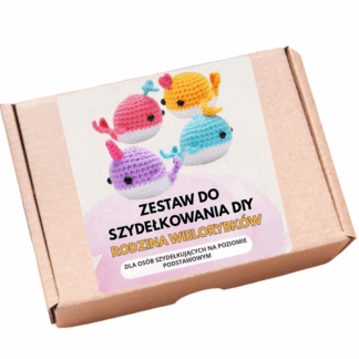 Zestaw do szydełkowania DIY -  rodzina wielorybków