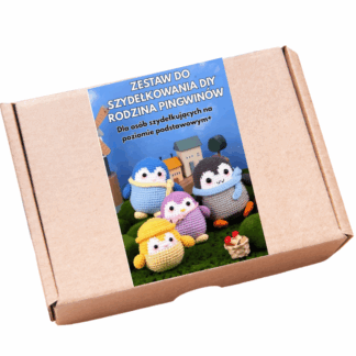 Zestaw do szydełkowania DIY- Rodzina Pingwinów