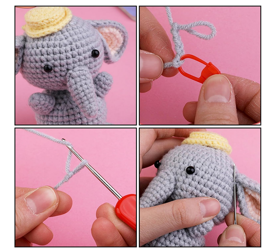 Zestaw do szydełkowania DIY - Słonik - obrazek 3