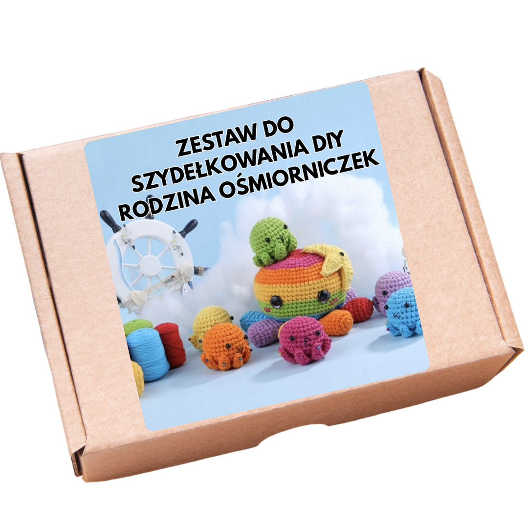 Zestaw do szydełkowania DIY -  rodzina ośmiorniczek