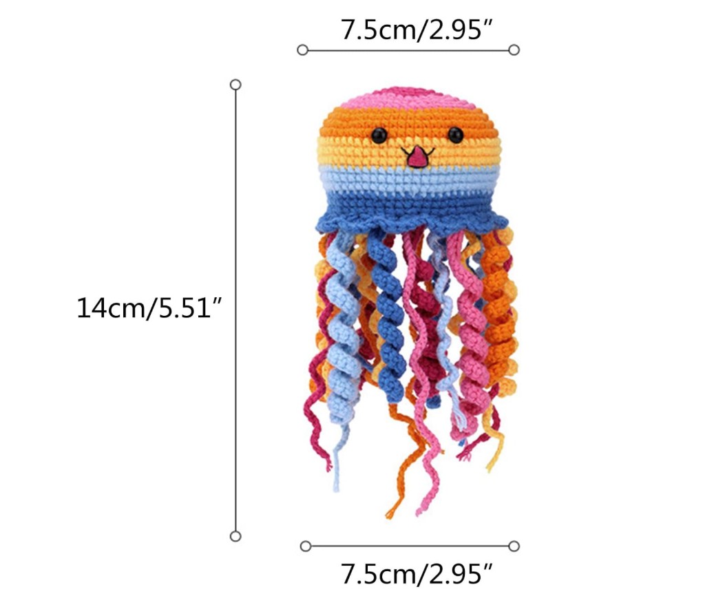 Zestaw do szydełkowania DIY - Kolorowe Meduzy - obrazek 3