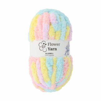 WŁÓCZKA FLOWERYARN BLUEBELL, 100% POLIESTER, KOL. ŻÓŁTO-NIEBIESKO-RÓŻOWY MIX, 250G.