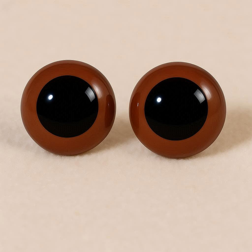 Oczka z brązową tęczówką 40 mm - zestaw 2 sztuk