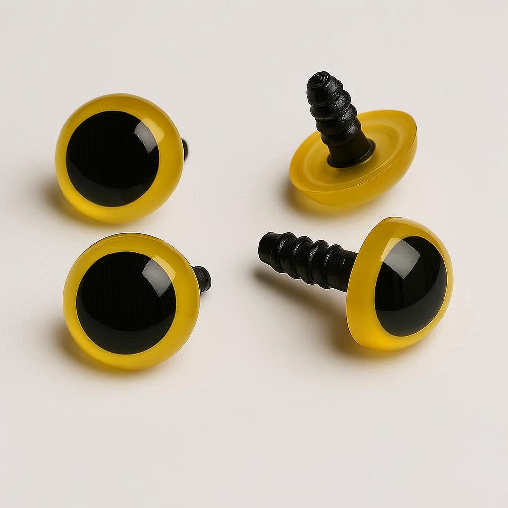 Oczka z żółtą tęczówką 15 mm - zestaw 2 sztuk - obrazek 2