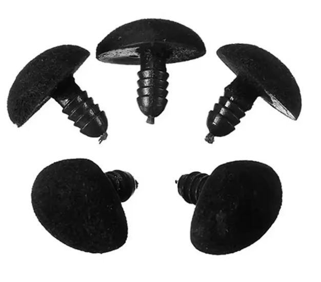 Noski do maskotek aksamitne w kolorze czarnym 11x14 mm - 5 sztuk