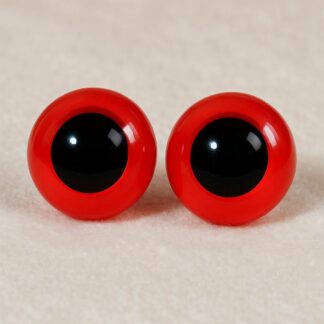 Oczka z czerwoną tęczówką 15 mm - zestaw 2 sztuk