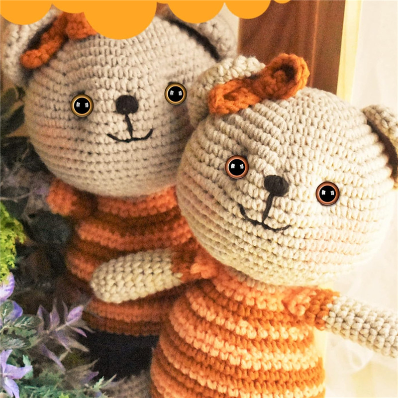 Oczka z żółtą tęczówką 15 mm - zestaw 2 sztuk - obrazek 5