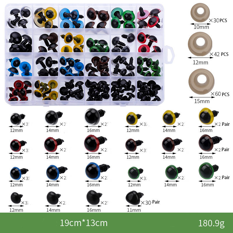 Zestaw oczek i nosków do maskotek - komplet elementów do wykończenia rękodzielniczych projektów