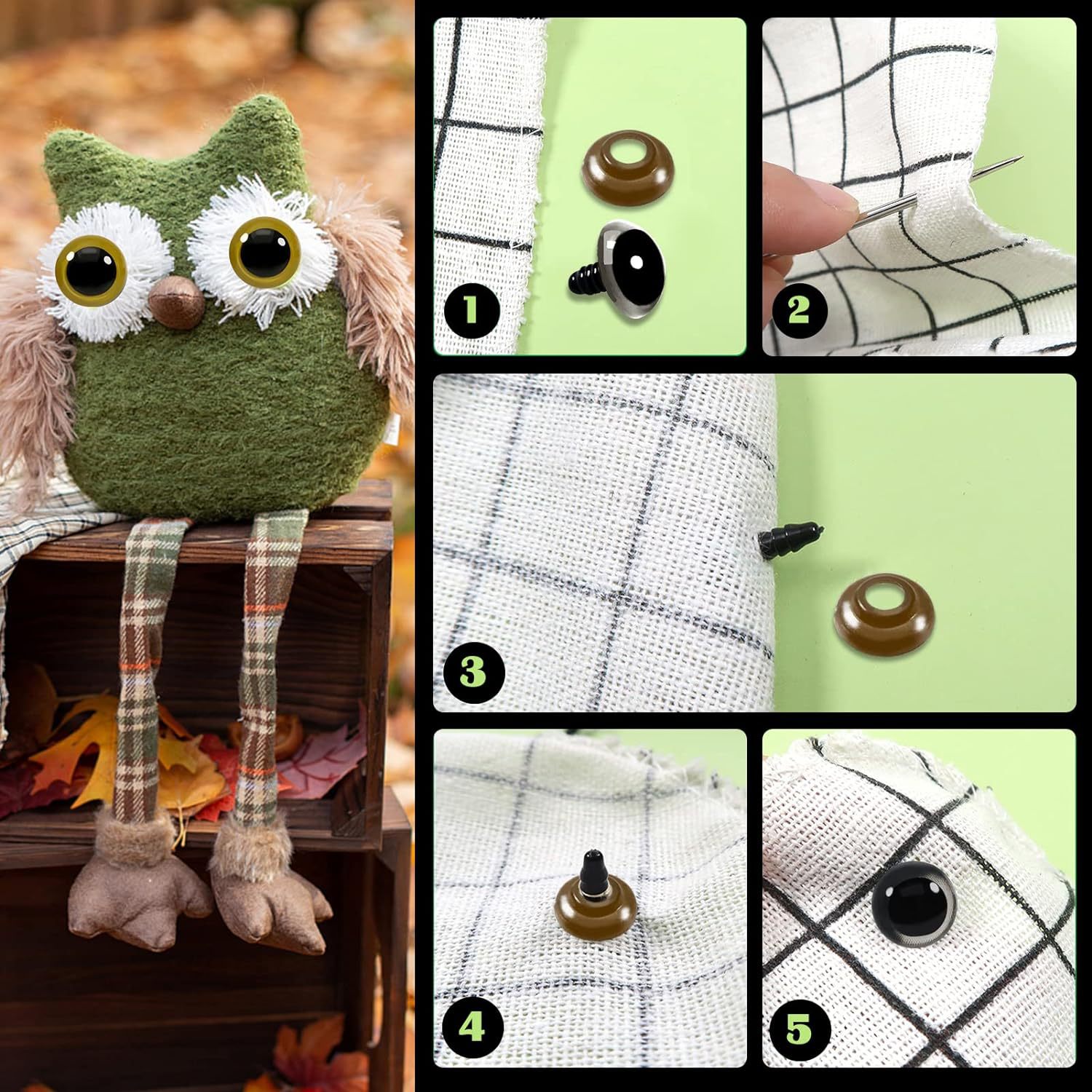 Oczka z żółtą tęczówką 26 mm - zestaw 2 sztuk - obrazek 4