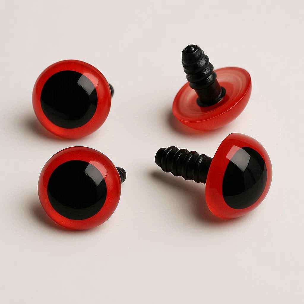 Oczka z czerwoną tęczówką 26 mm - zestaw 2 sztuk - obrazek 2