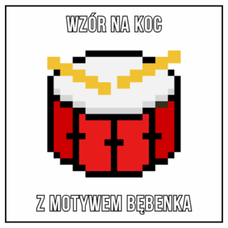 Koc z motywem bębenka - wzór na koc z grubej włóczki 🥁