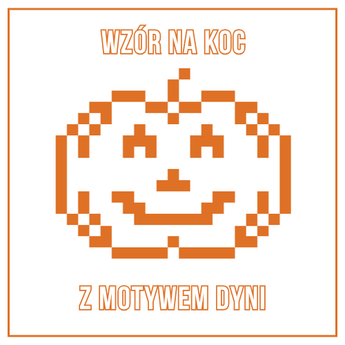 Motyw dyni w konturze do koca z grubej włóczki – wzór PDF