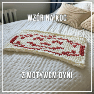 Motyw dyni w konturze do koca z grubej włóczki – wzór PDF