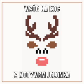 Koc z motywem jelonka - wzór na koc z grubej włóczki 🦌