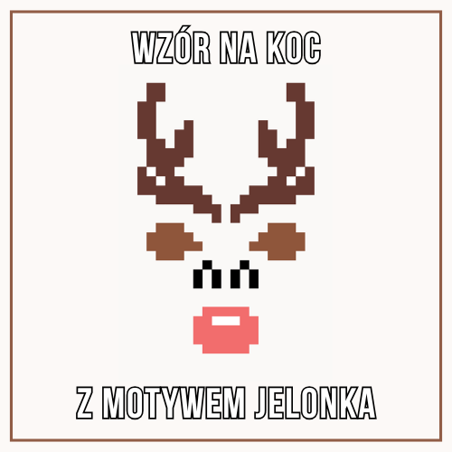Koc z motywem jelonka - wzór na koc z grubej włóczki 🦌