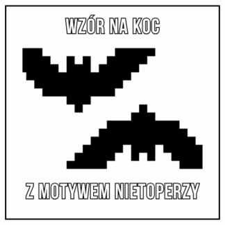 Motyw nietoperza do koca z grubej włóczki – wzór PDF