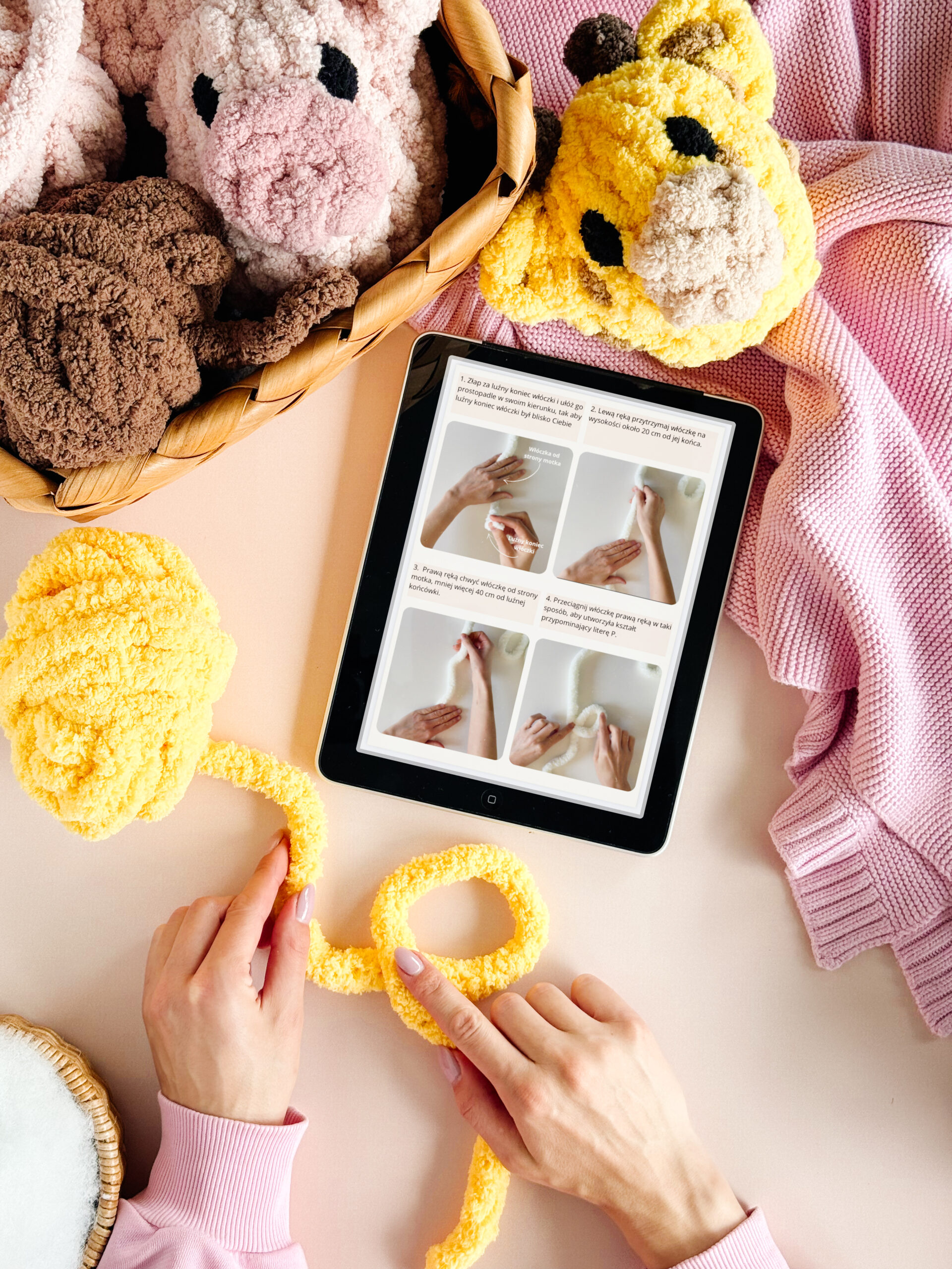 Pleciona świnka – ręcznie robiona maskotka handmade