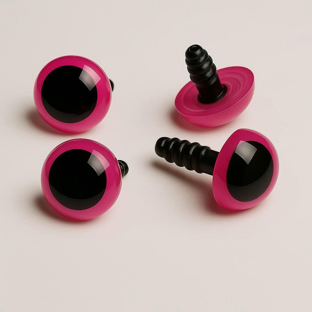 Oczka z różową tęczówką 20 mm - zestaw 2 sztuk - obrazek 2