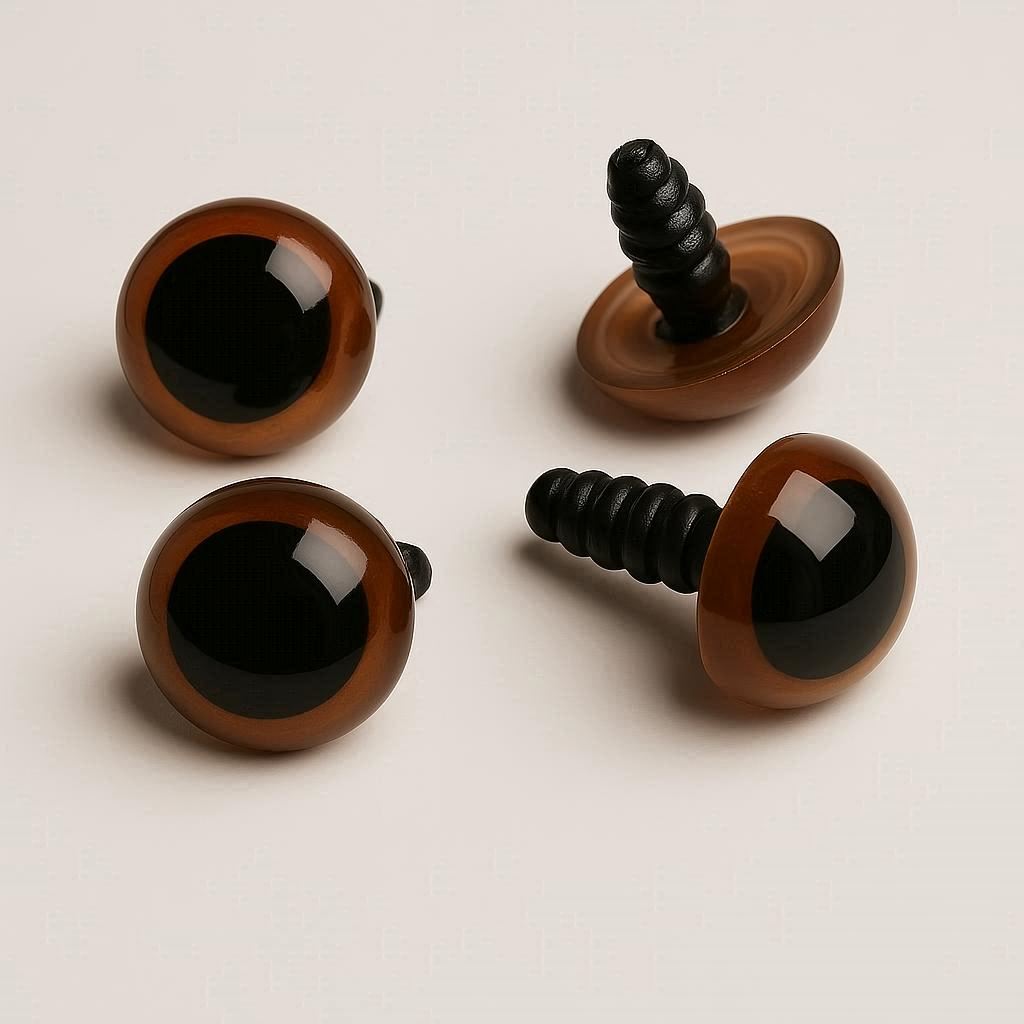 Oczka z brązową tęczówką 40 mm - zestaw 2 sztuk - obrazek 2