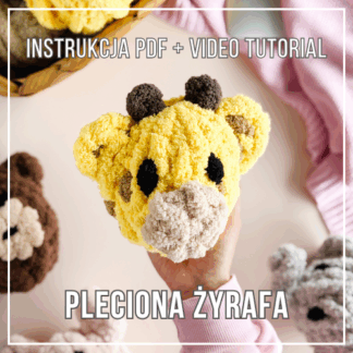 Pleciona żyrafa – ręcznie robiona maskotka z włóczki chenille