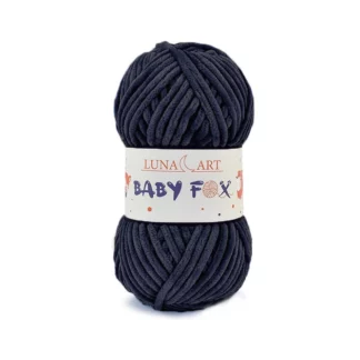 Luna Art Baby Fox 92 ciemny jeans - puszysta włóczka szenilowa do maskotek