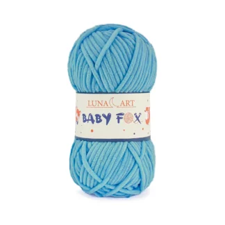 Luna Art Baby Fox 82 cyjan - puszysta włóczka szenilowa do maskotek