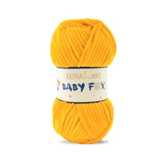 Luna Art Baby Fox 38 ciemny żółty - puszysta włóczka szenilowa do maskotek