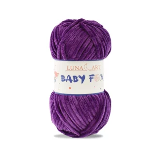 Luna Art Baby Fox 16 ciemny fiolet - puszysta włóczka szenilowa do maskotek