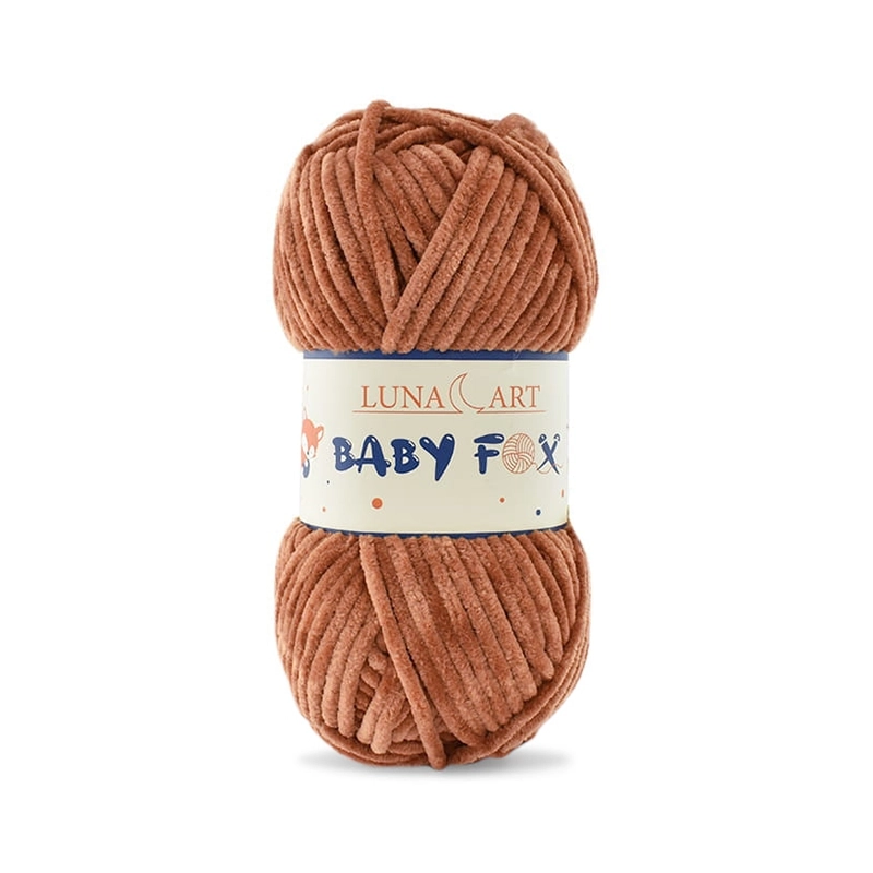Luna Art Baby Fox 41 jasny brąz - puszysta włóczka szenilowa do maskotek