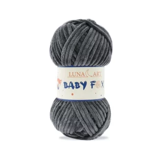 Luna Art Baby Fox 76  grafit - puszysta włóczka szenilowa do maskotek