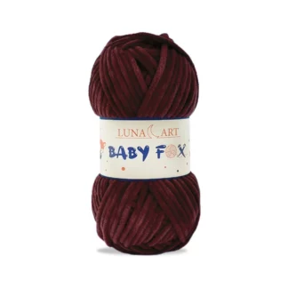 Luna Art Baby Fox 94 burgund - puszysta włóczka szenilowa do maskotek