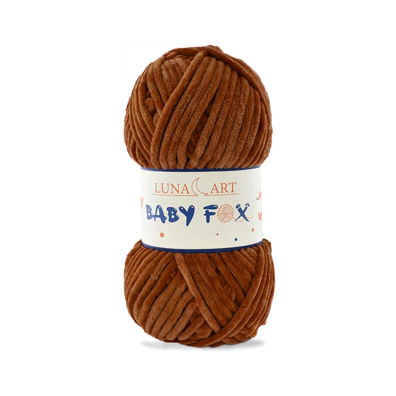 Luna Art Baby Fox 60 kasztan - puszysta włóczka szenilowa do maskotek