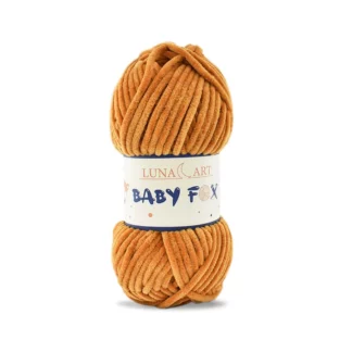 Luna Art Baby Fox 28 koniak - puszysta włóczka szenilowa do maskotek