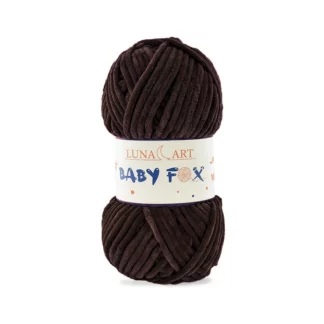 Luna Art Baby Fox 90 gorzka czekolada  - puszysta włóczka szenilowa do maskotek
