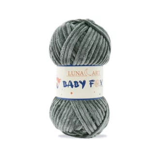 Luna Art Baby Fox 09 ciemny szary - puszysta włóczka szenilowa do maskotek