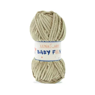 Luna Art Baby Fox 29 beżowo-oliwkowy - puszysta włóczka szenilowa do maskotek