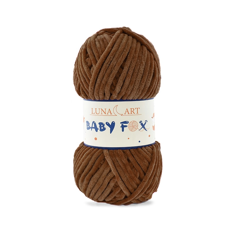 Luna Art Baby Fox 40 brąz - puszysta włóczka szenilowa do maskotek