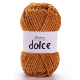 Włóczka YarnArt Dolce 854 jasny rudy - pluszowa włóczka do szydełkowania