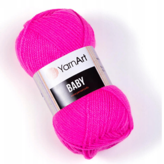 Włóczka YarnArt Baby  174 różowy neonowy - delikatna antyalergiczna włóczka na ubranka i kocyki dla dzieci