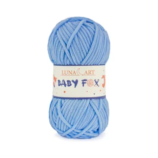 Luna Art Baby Fox 50 niebieski - puszysta włóczka szenilowa do maskotek