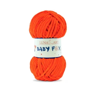 Luna Art Baby Fox 89 intensywny pomarańcz - puszysta włóczka szenilowa do maskotek