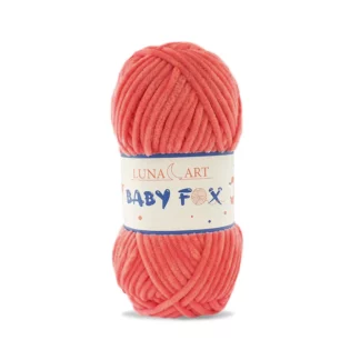 Luna Art Baby Fox 62 koral - puszysta włóczka szenilowa do maskotek